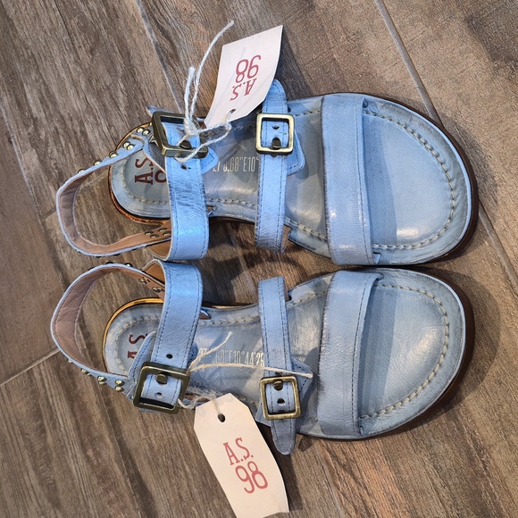 7/7.5 A.S. 98 Glenny Strappy Supple Leather Studded Detail Sandals - Picture 3 of 15